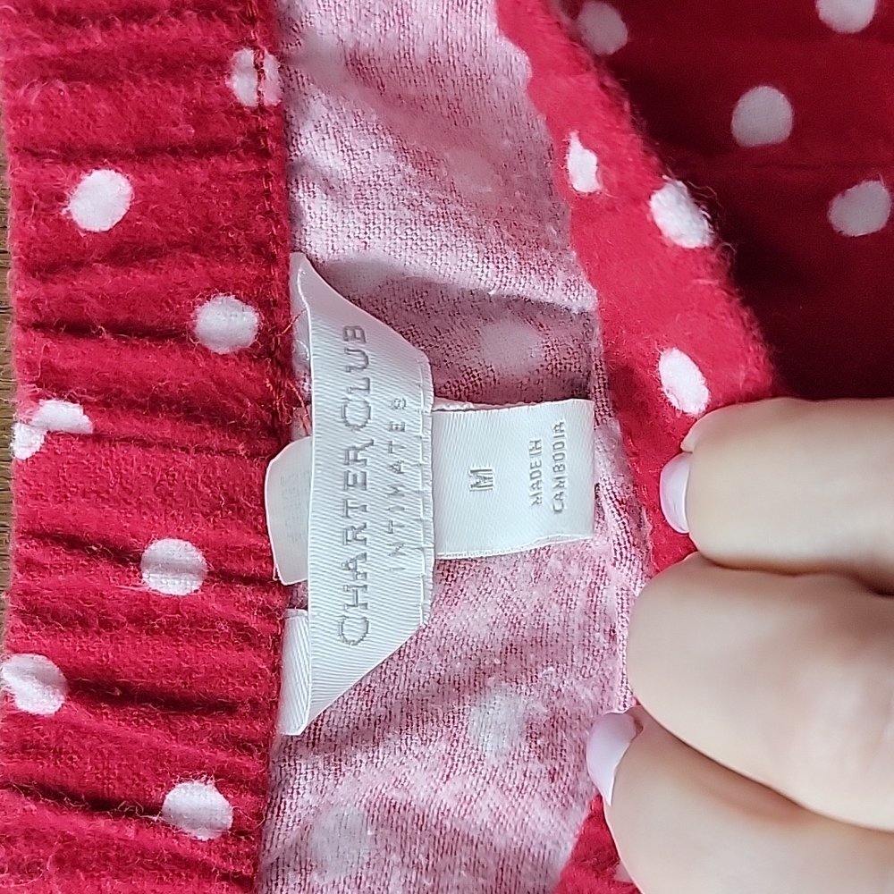 PAJAMA SET FLANNEL. Charter club intimates size medium two-piece - Picture 8 of 8
